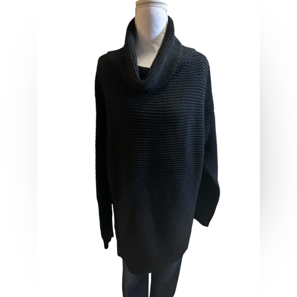 Knit Black Cowl Neck Sweater size XL - Picture 2 of 6